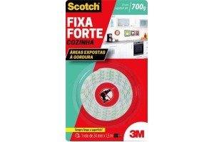 FITA DUPLA FACE SCOTCH 3M FIXA FORTE COZINHA 24MM X 1.5M