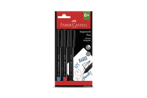 KIT CANETA SUPERSOFT PEN 1.0MM C/3 FABER CASTELL