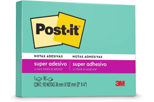 POST-IT 3M AZUL AQUA 76X102 90F NOTAS ADESIVAS