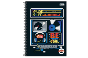 CADERNO CD UNIV PEPPER MASC 1 MT 80 FLS