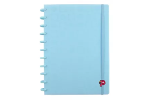 CADERNO POP DISC BREEZE PASTEL GRANDE COR: AZUL PASTEL