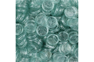 DISCO POP DISC M 23MM LISO COR:GLITTER VERDE TRANSPARENTE