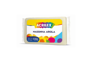 MASSINHA ARGILA ACRILEX 100G NATURAL