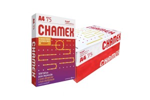 PAPEL SULFITE A4 CHAMEX CX COM 10 PCT DE 500 FLS BRANCA