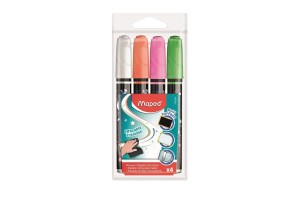 MARCADOR MAPED MULTI SUPERFICIE ESTOJO X 4 CORES BRANCO / LARANJA / ROSA / VERDE